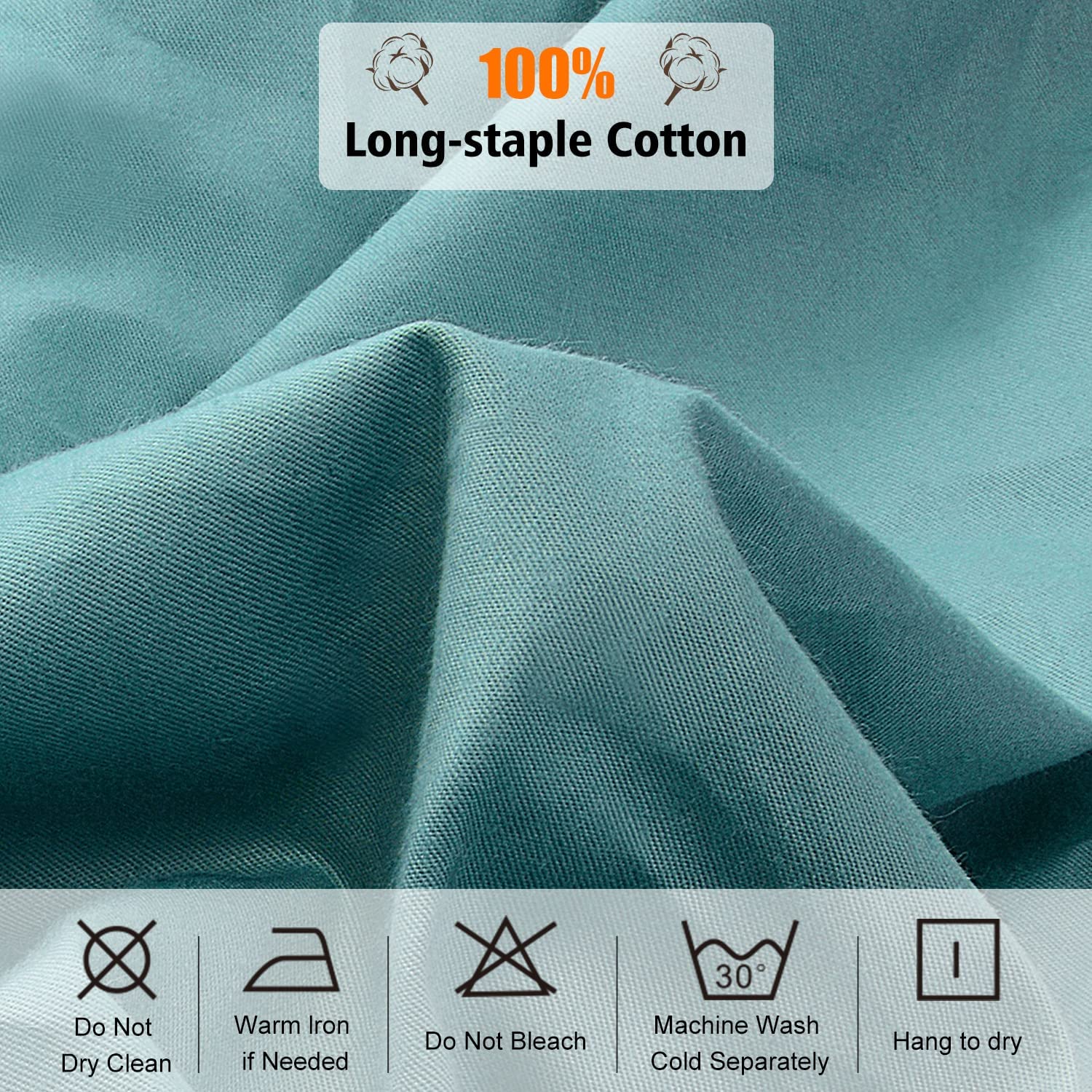 Lirex Fitted Sheet, Full Size 100% Cotton 300 Thread Count Soft Breathable Fitted Sheet, Blue
