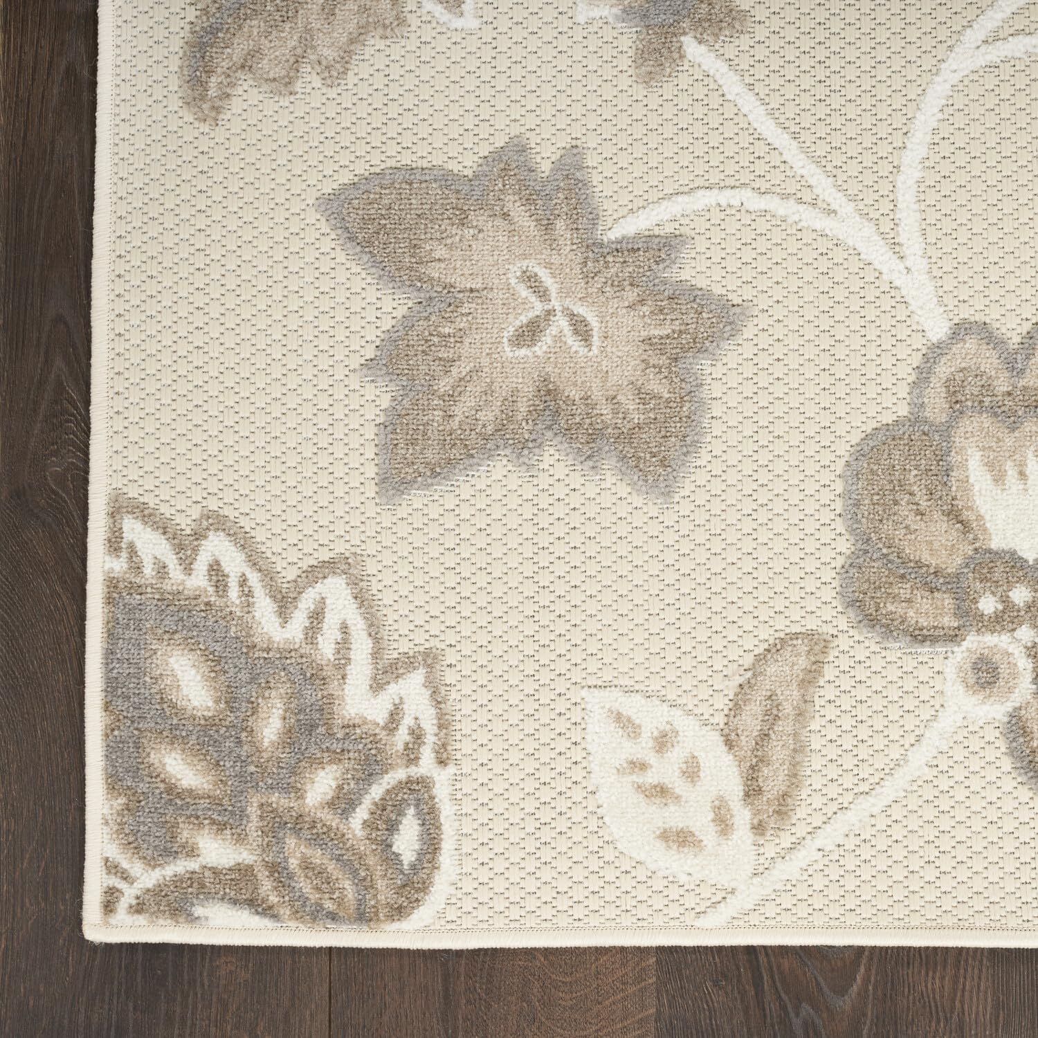 Nourison Aloha Indoor/Outdoor Beige 3'6' X 5'6' Area Rug, Easy Cleaning, Non Shedding, Bed Room, Living Room, Dining Room, Kitchen (4X6)