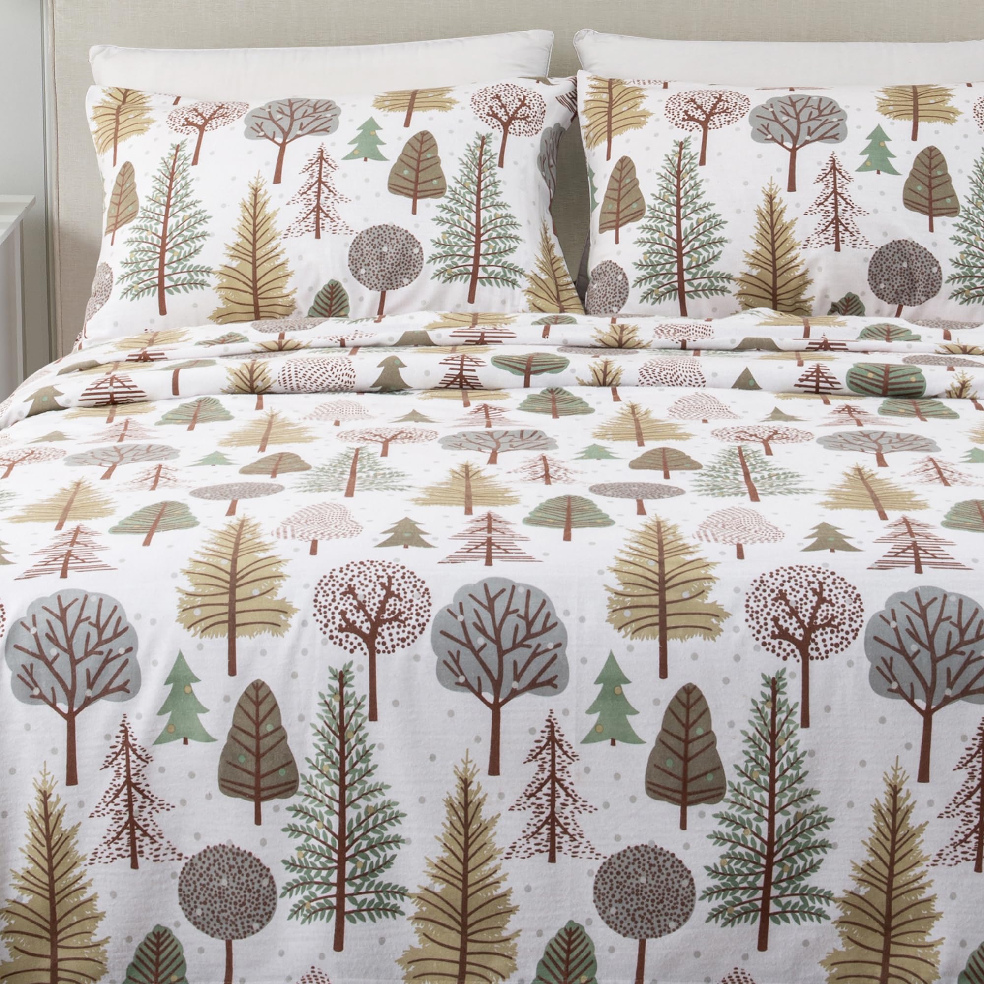 Great Bay Home Flannel Sheet Set Twin Size - 100% Turkish Cotton, Double-Brushed, Winter Bed Sheets - Ultra-Soft, Cozy, 3-Piece