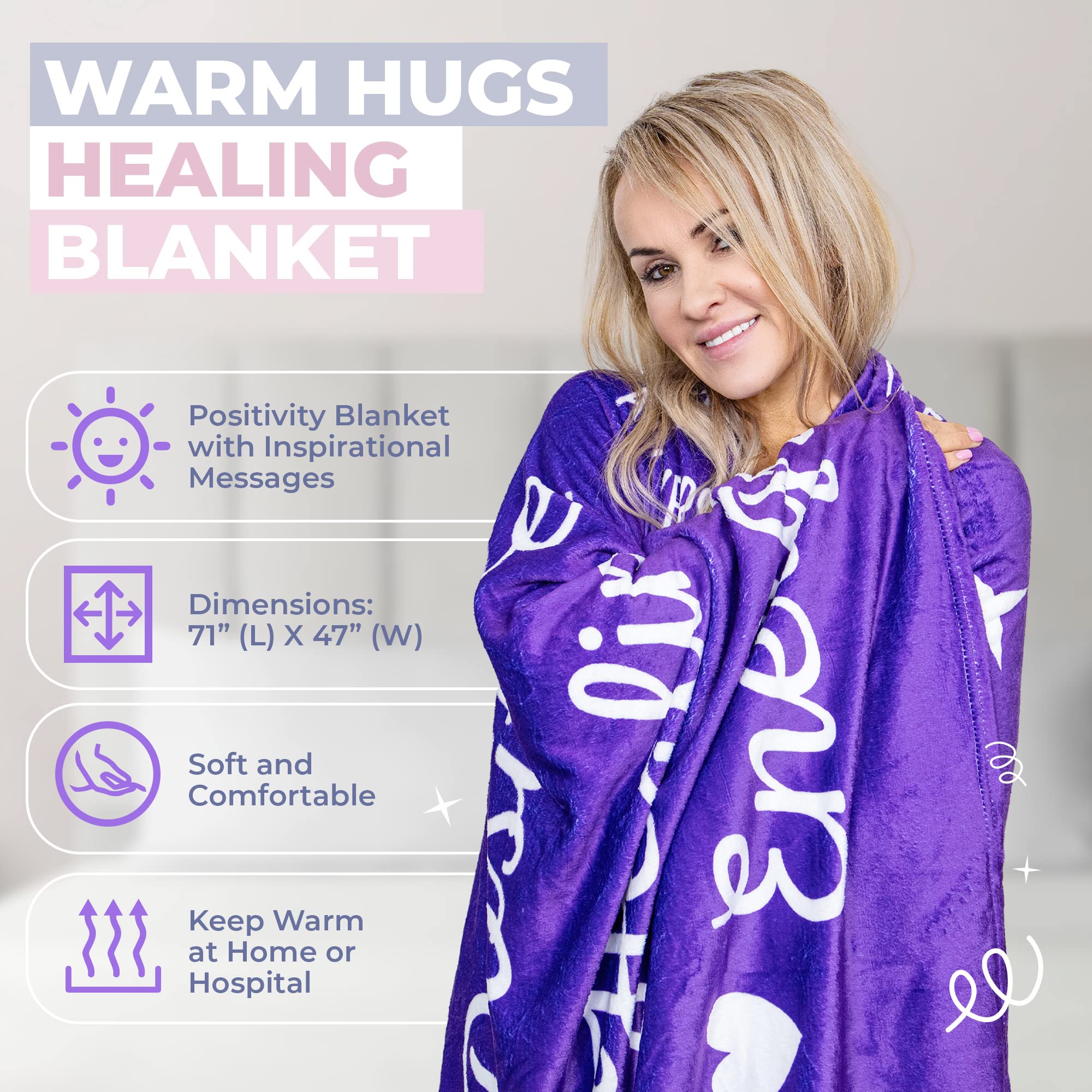 Loving Hue Chemo Care Package For Women, Cancer Care Packages For Women Purple, Gifts For Cancer Patients, Get Well Soon Gift Ba