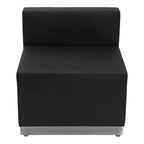 Flash Furniture HERCULES Alon Series Black LeatherSoft Chair with Brushed Stainless Steel Base