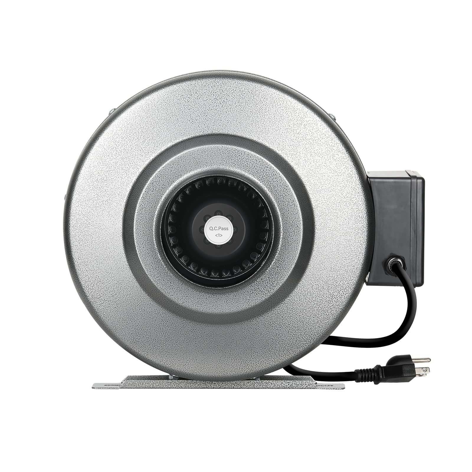 Ipower Glfanxinline4 4 Inch 190 Cfm Inline Duct Ventilation Fan Hvac Exhaust Blower For Grow Tent, Grounded Power Cord, Silver