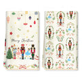 Arquiel Christmas Nutcracker Kitchen Towels, Cotton Blend, Beige, Set of 2