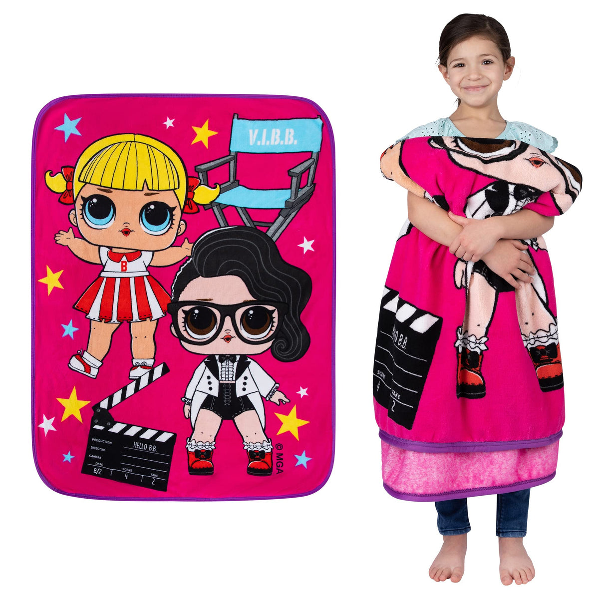 Franco Kids Bedding Super Soft Micro Raschel Throw, 46 In X 60 In, Lol Surprise
