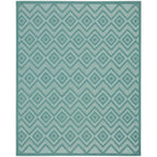 Nourison Versatile Indoor/Outdoor Aqua/Teal 7' X 10' Area Rug, Easy Cleaning, Non Shedding, Bed Room, Living Room, Dining Room, Deck, Backyard, Patio, High Traffic Area (7X10)