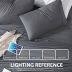 Cathay Home Essentials Ultra Soft Hypoallergenic Wrinkle Resistant Double Brushed Microfiber Bedding Sheet Set, Gray, California King
