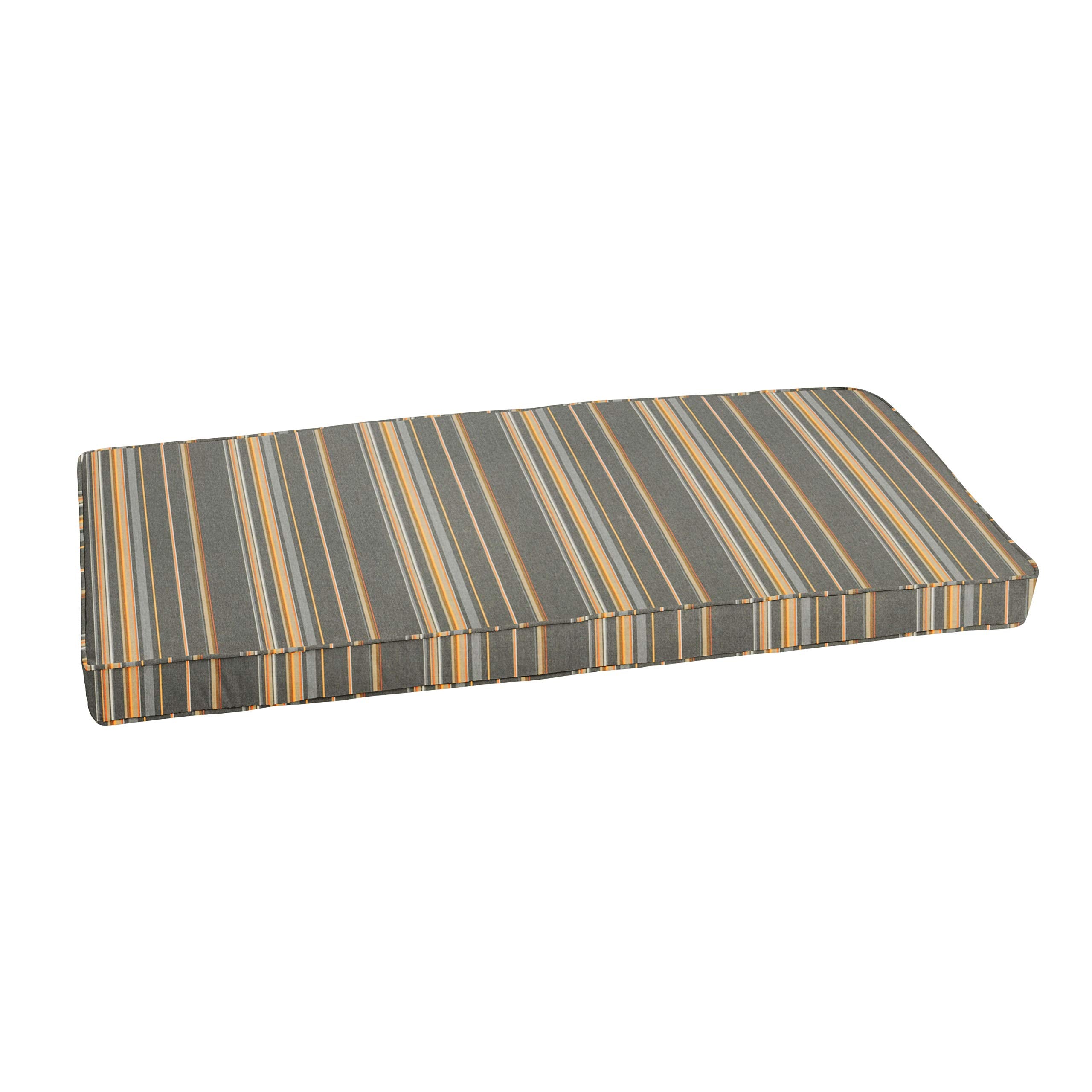 Sorra Home Cbench-Sb Stripes Indoor/Outdoor Bench Cushion-Bristol, 1 Count (Pack Of 1), Sunbrella-Stanton Greystone 5 Sq Ft