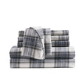 Comfort Spaces Cotton Flannel Breathable Warm Deep Pocket Sheets with Pillow Case Bedding, Full, Scottish Plaid Blue, 4 Piece