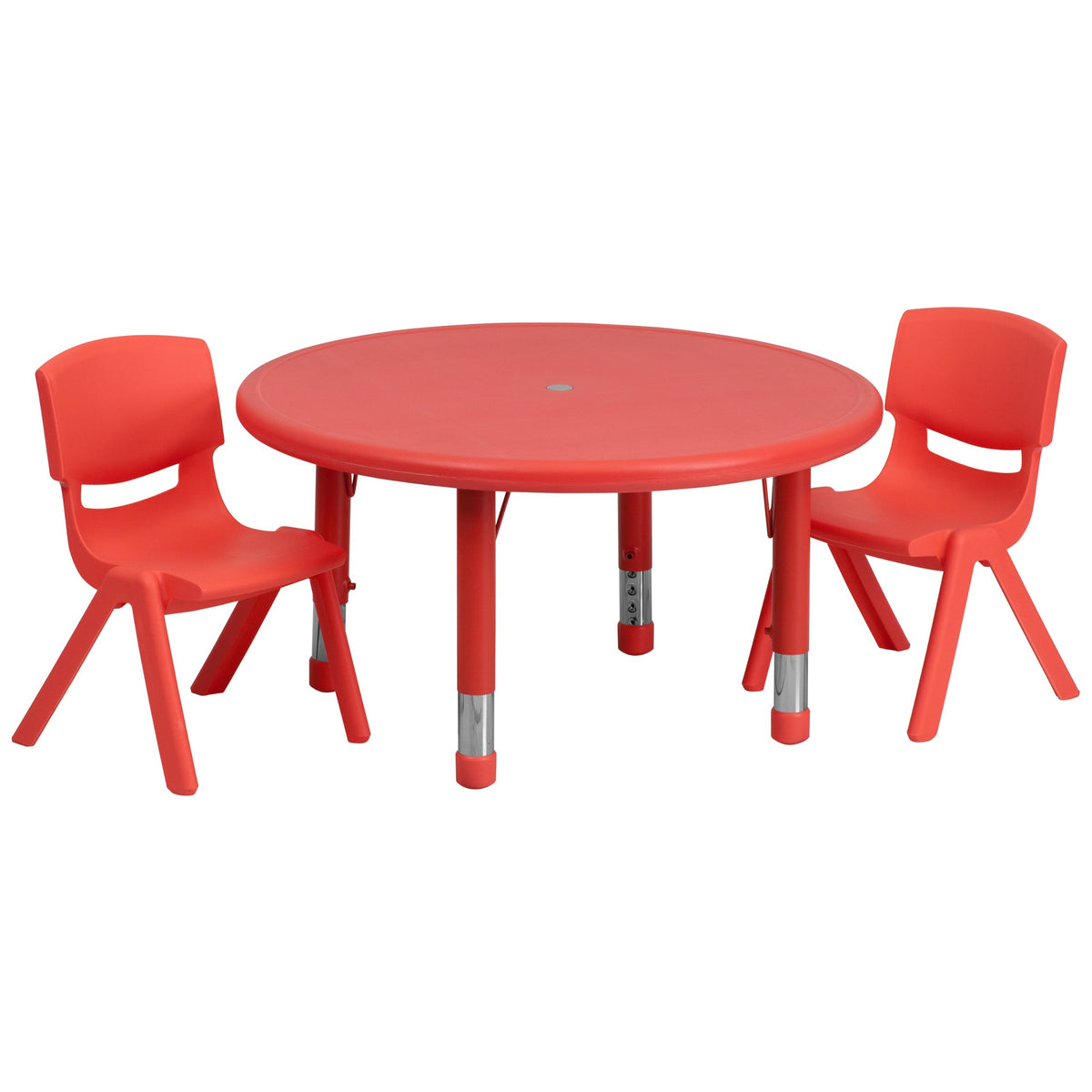 Flash Furniture 33RD Red Activity Table Set, 33&quot; W x 33&quot; D x 14.50&quot;-23.75&quot; H