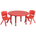 Flash Furniture 33Rd Red Activity Table Set, 33' W X 33' D X 14.50'-23.75' H