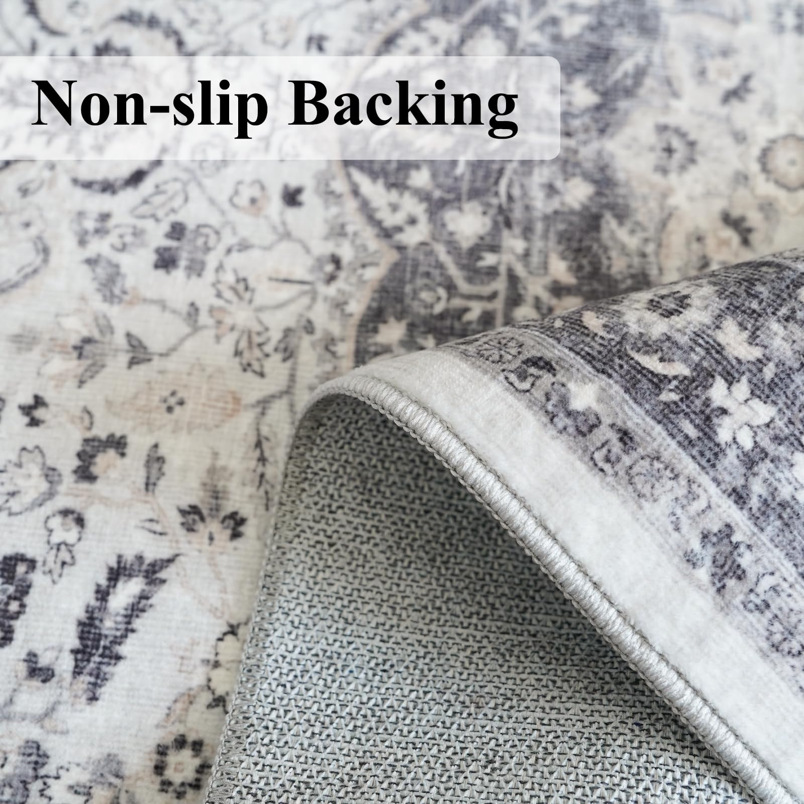 Hallway Washable Runner Rug - 2'6X14 Kitchen Rugs Entryway Rug Runner Vintage Soft Floor Mat Non Slip Indoor Farmhouse Carpet Fo