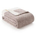Snuggle Sac Heather Taupe Throw Blanket For Couch, Oversized Throw Xl Super Soft Warm Blankets Cozy Knit Fuzzy Lightweight Throw