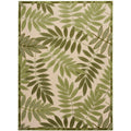 Nourison Aloha Floral Indoor/Outdoor Ivory Green 6' X 9' Area Rug, Easy Cleaning, Non Shedding, Bed Room, Living Room, Dining Ro