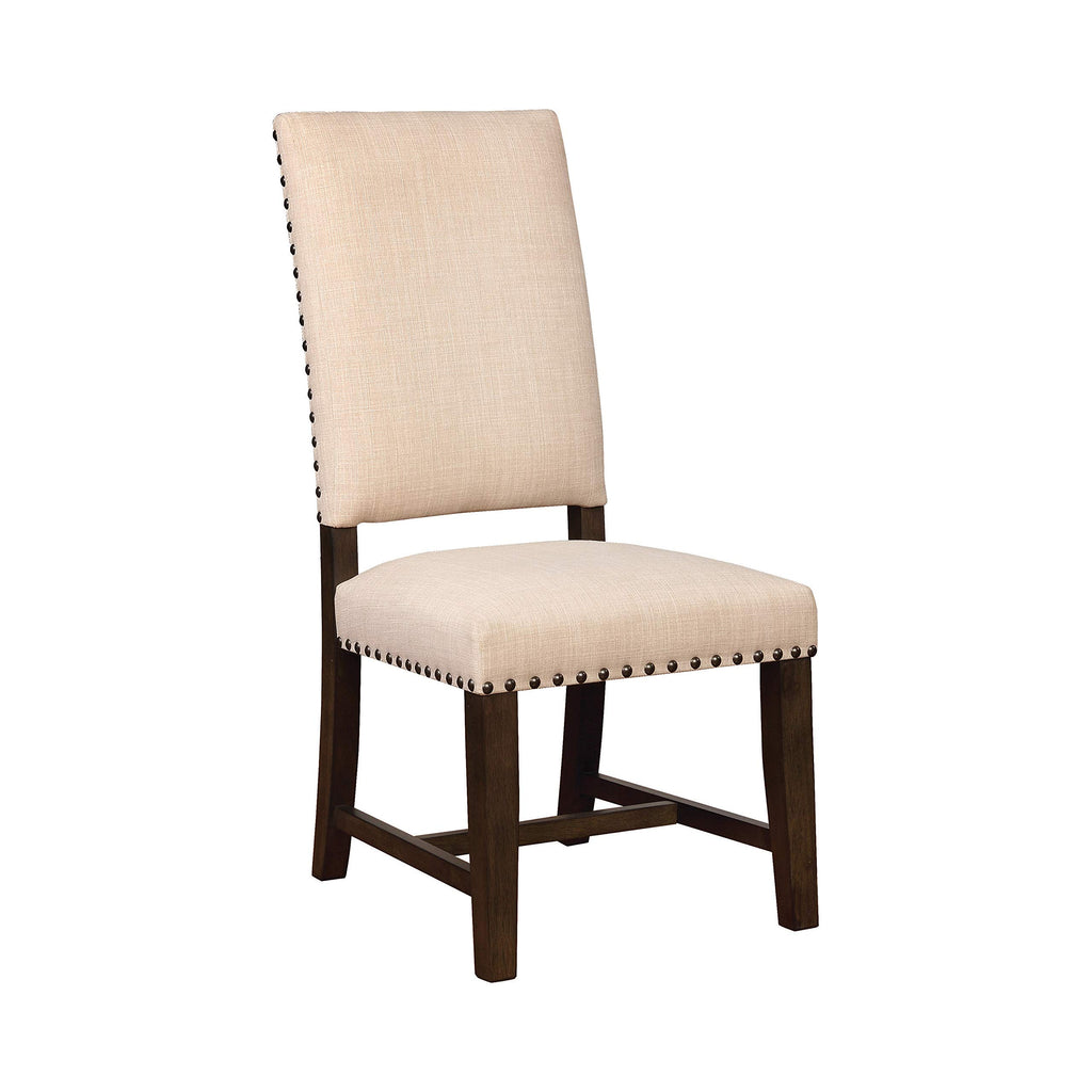 Twain Upholstered Parson Chairs Smokey Black and Beige (Set of 2) 109143