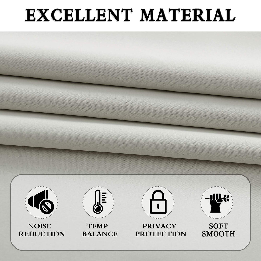 Donren 48 Inch Curtains For Boy'S Room - Room Darkening Thermal Insulated Window Drapes With Rod Pocket For Short Windows (2 Panels,52 X 48 Inch,Light Grey)