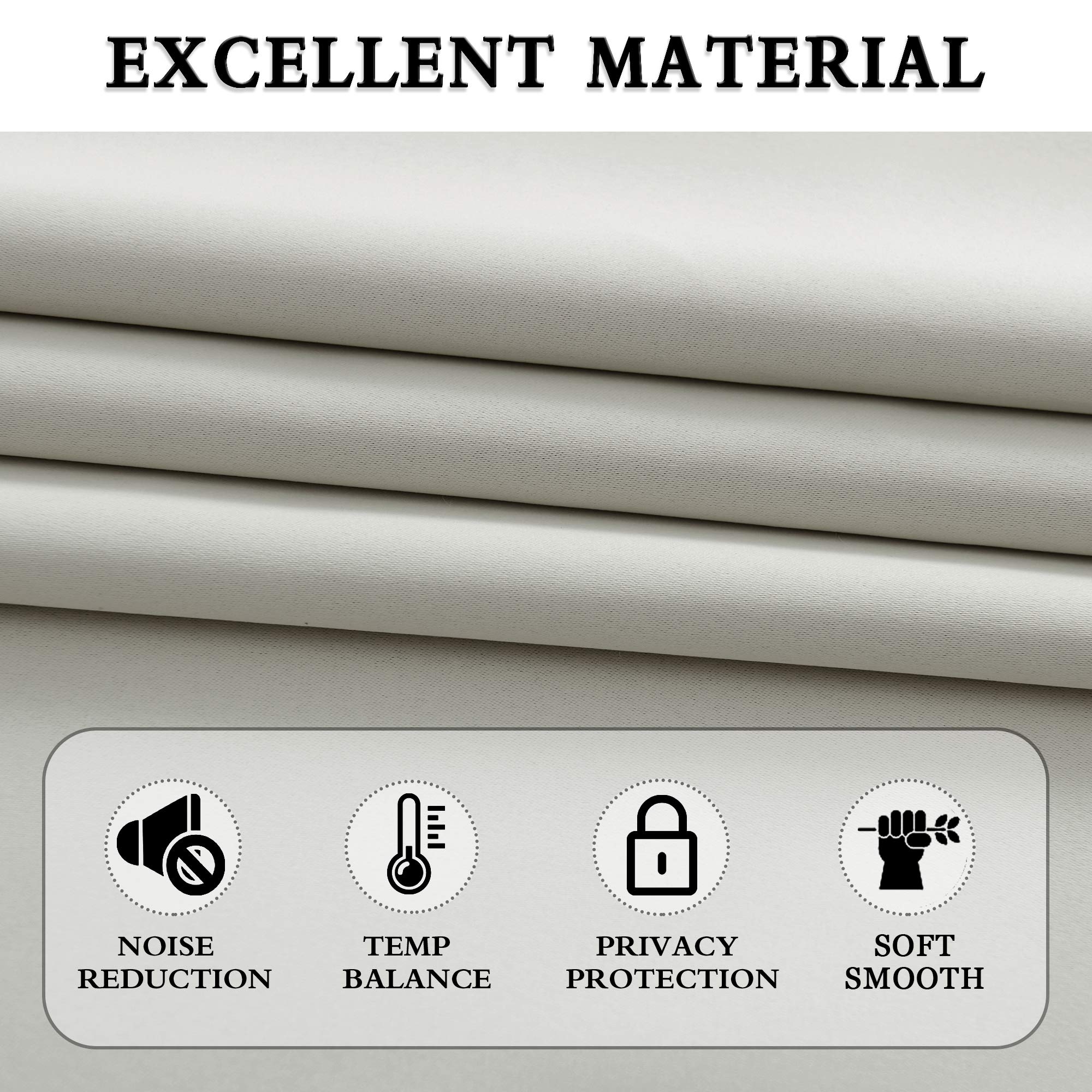 Donren 48 Inch Curtains For Boy'S Room - Room Darkening Thermal Insulated Window Drapes With Rod Pocket For Short Windows (2 Panels,52 X 48 Inch,Light Grey)