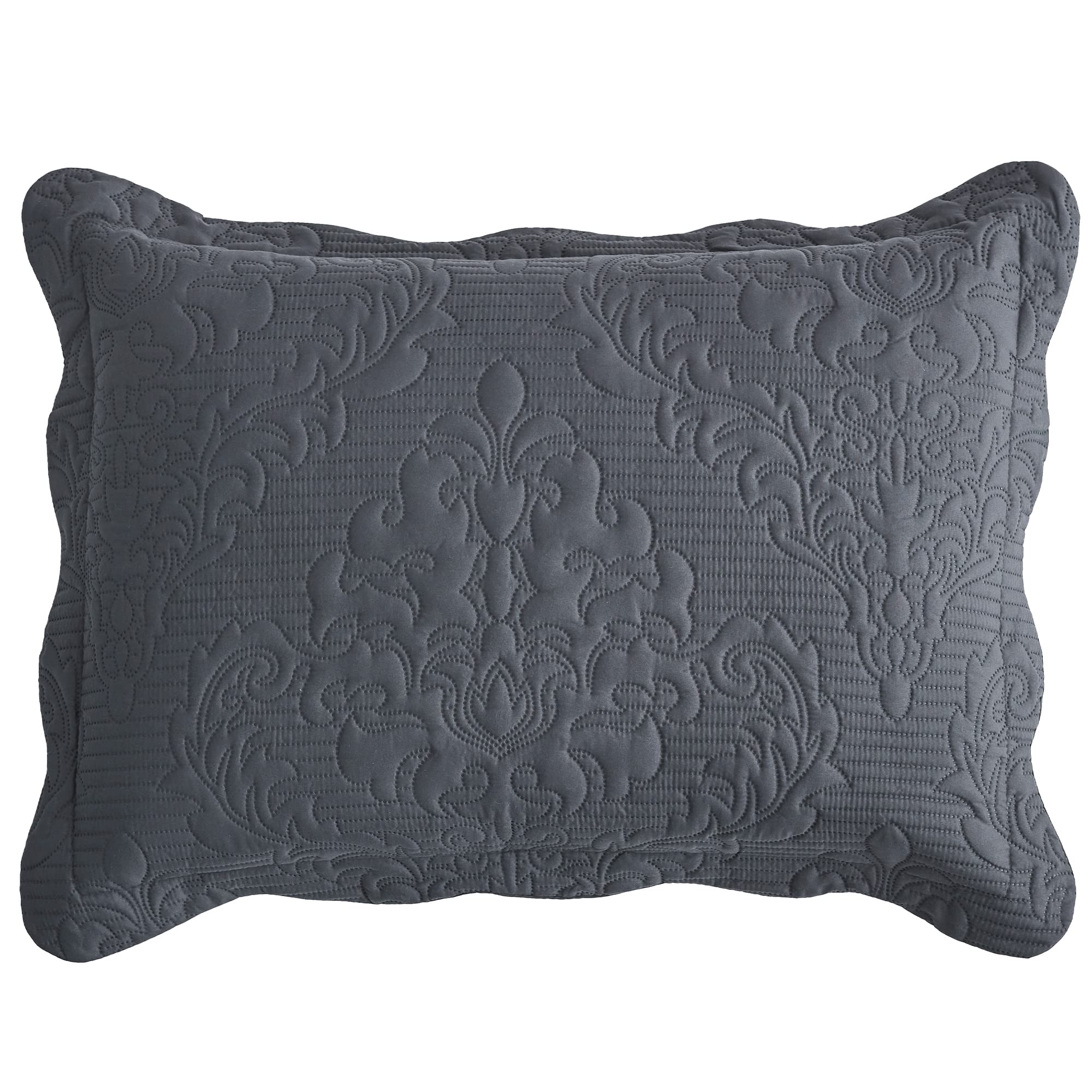 Chixin Microfiber King Pillow Shams Set Of 2 - Decorative Pillow Covers - Dark Grey - Size (20'' X 36'')