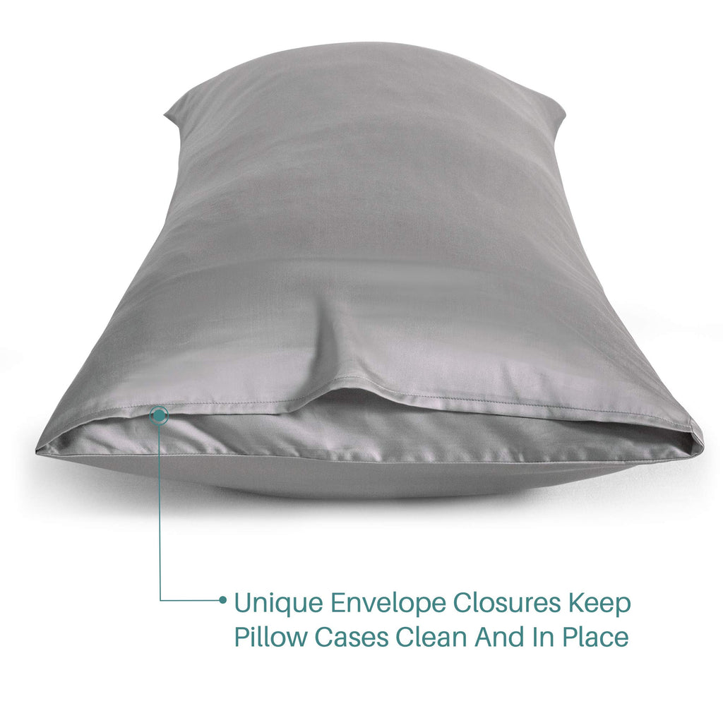 Oubonun 100% Cotton Body Pillowcase - 800 Thread Count/21X54, Moisture Absorbent And Breathable, Premium Hotel Body Pillow Cover For All Seasons, Light Gray