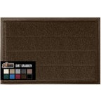 Gorilla Grip Dirt Grabber Mesh Door Mat, Low-Profile, Stain And Fade Resistant Heavy Duty Quick Dry Striped Doormat, Mats For Indoor Or Outdoor Entry, Shoe Scraper, Garage Entrance Mat, 35X23, Brown