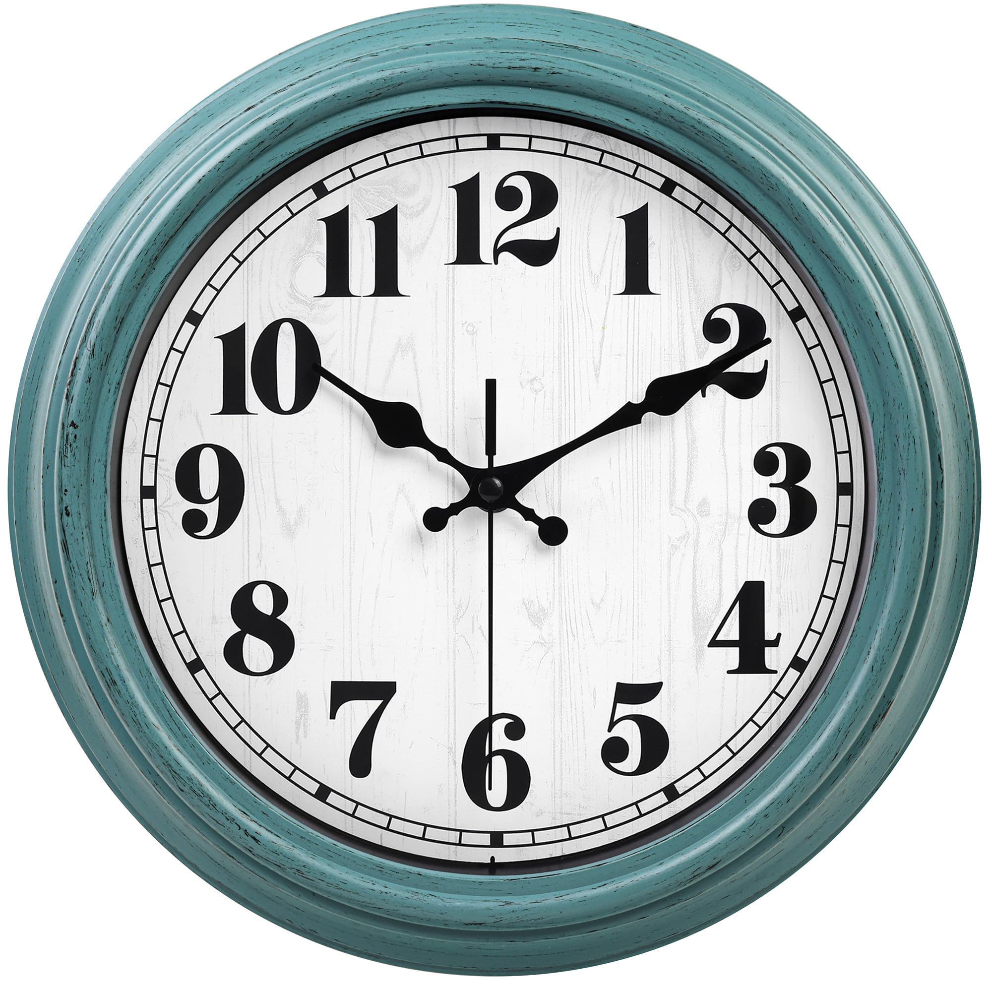 zyzamay 12 Inch Retro Wall Clock, Easy to Read Non-Ticking Round Classic,Quartz Battery Operated Wall Clocks,Decorative for Livi