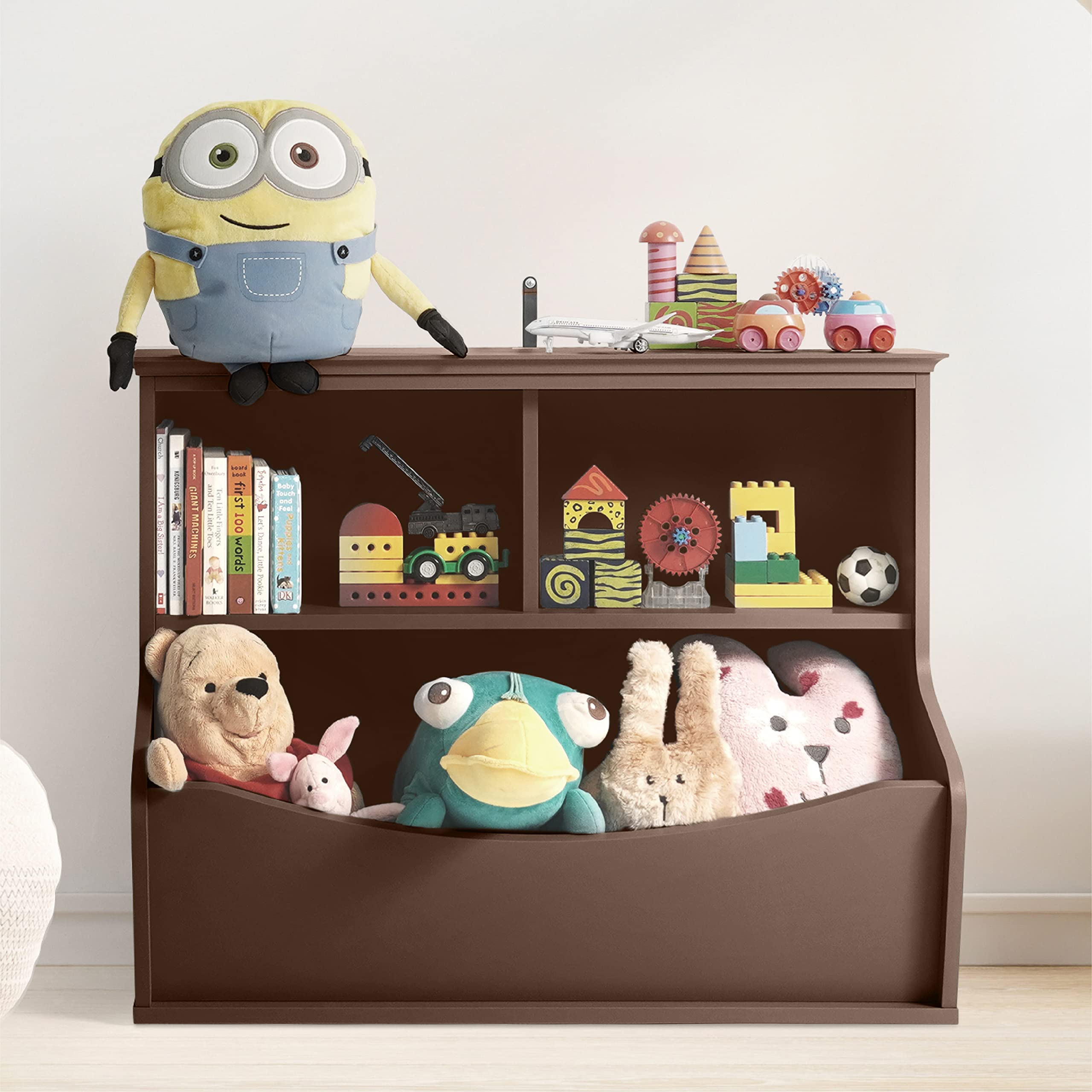 CAPHAUS Kids Toy Storage Organizer, Open Storage Cubby, Multifunctional Book and Toy Storage Cabinet, Book and Toy Storage Shel