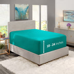 Nestl Teal Twin Xl Fitted Sheet Only, Extra Deep Pocket Fitted Bed Sheet, 1800 Microfiber Xl Twin Fitted Sheet, Ultra Soft Fitted Sheet Twin Xl Fits Up To 24 Inch Mattress
