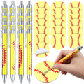Yeaqee 32 Pcs Softball Party Favors Include 16 Pcs Softball Ballpoint Pens Black Ink Baseball Pens16 Pcs Softball Sticky Note Pa