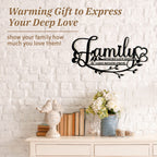 Family Sign Black Metal Wall Art Decor, Oppro Family Where Life Begins Love Never Ends Wrought Iron Wall Decorations, Hanging Fa