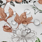Bivinar Green Boho Floral Shower Curtain 60 X 72 Inch, Flower Leaves Boho Chic Bathroom Curtain, Waterproof Fabric Plant Bathroo