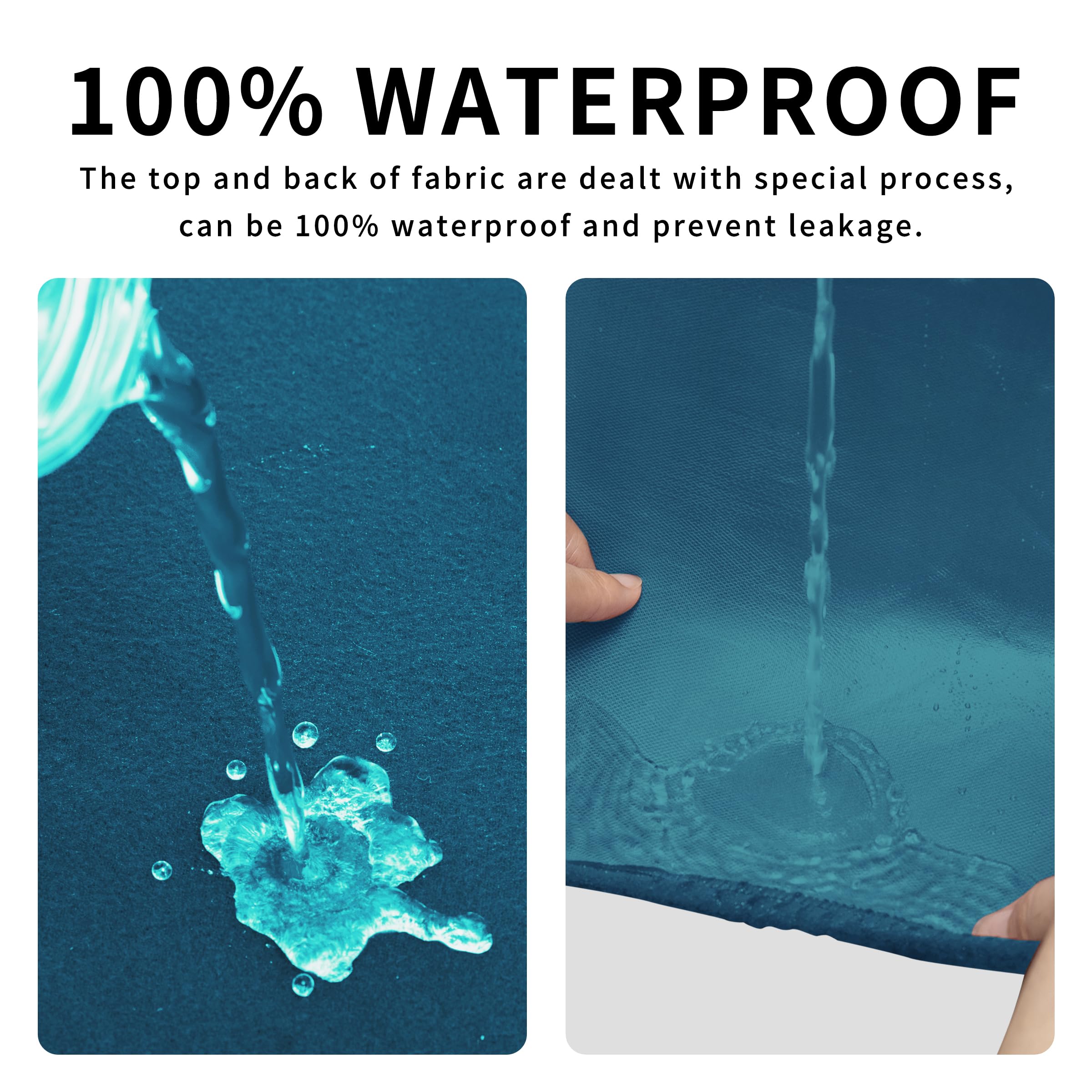 Easy-Going 100% Dual Waterproof Stretch Ottoman Cover 40X40X15Inch Square Folding Storage Stool Furniture Protector Soft Slipcov