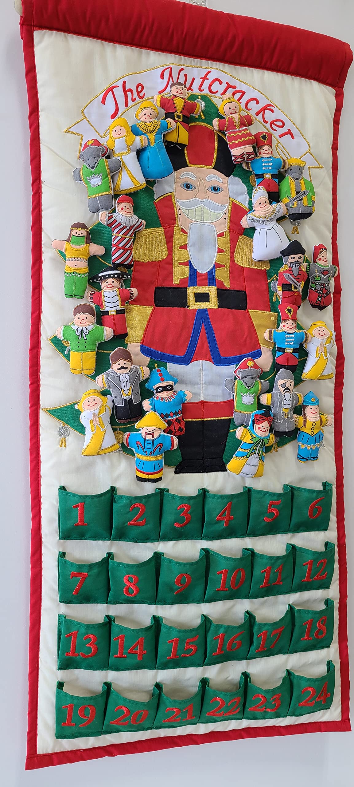 Nutcracker Advent Calendar By Pockets Of Learning | Interactive Christmas Holiday D  Cor | Embroidered Seasonal Soft Fabric Clot