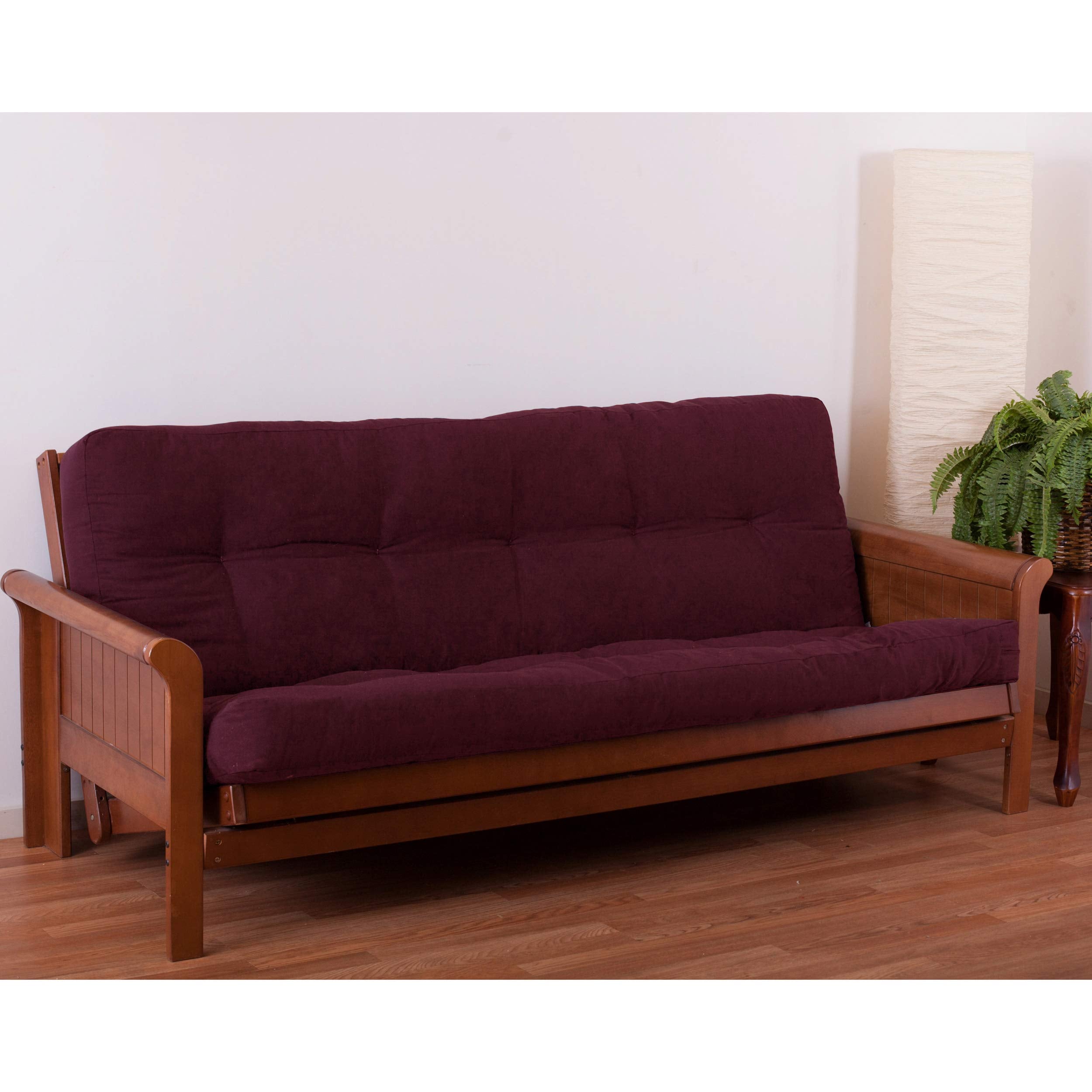 Blazing Needles Renewal 6' Twill Futon Mattress, Queen, Burgundy