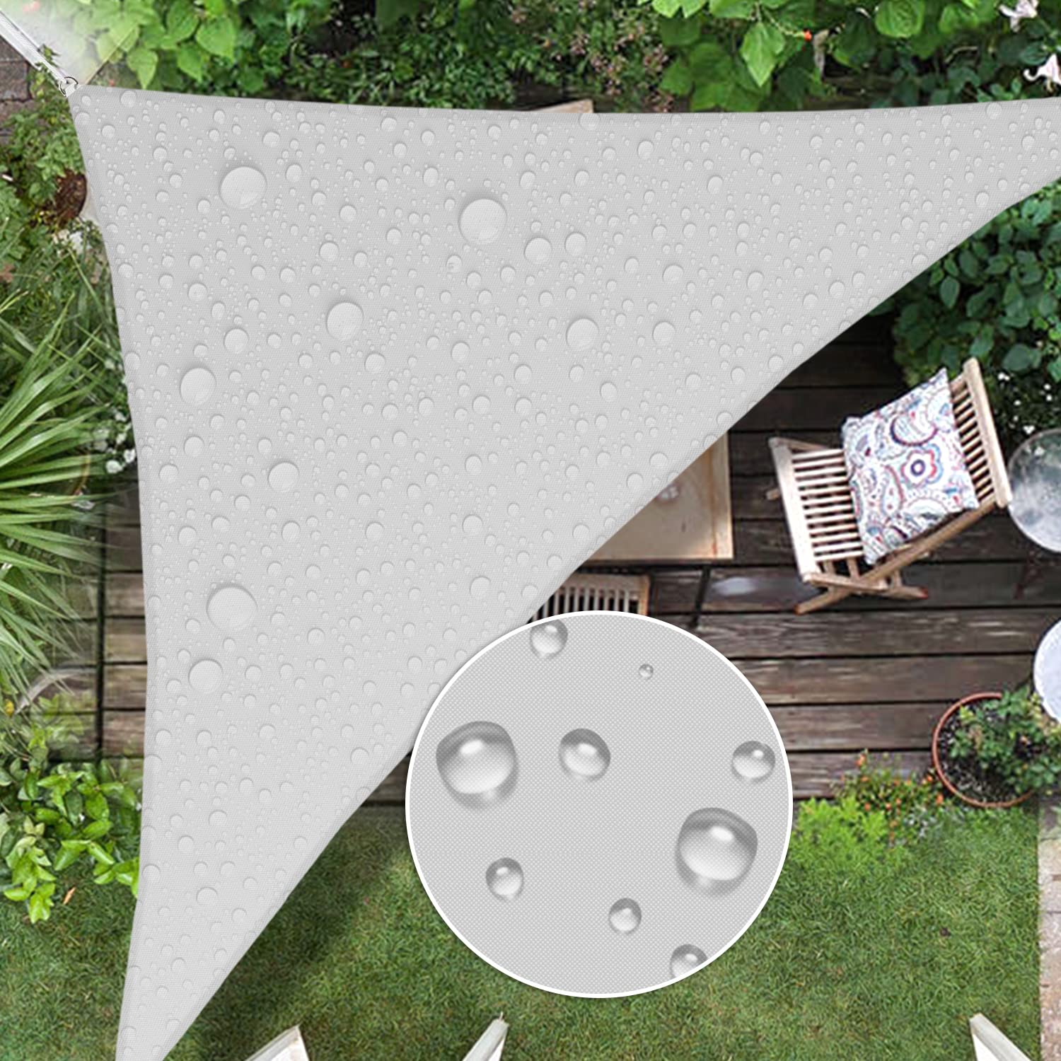 Windscreen4Less 16'X16'X22.6' Waterproof Sun Shade Sail Right Triangle Shade Canopy Cover Uv Block For Backyard Patio Deck Balco