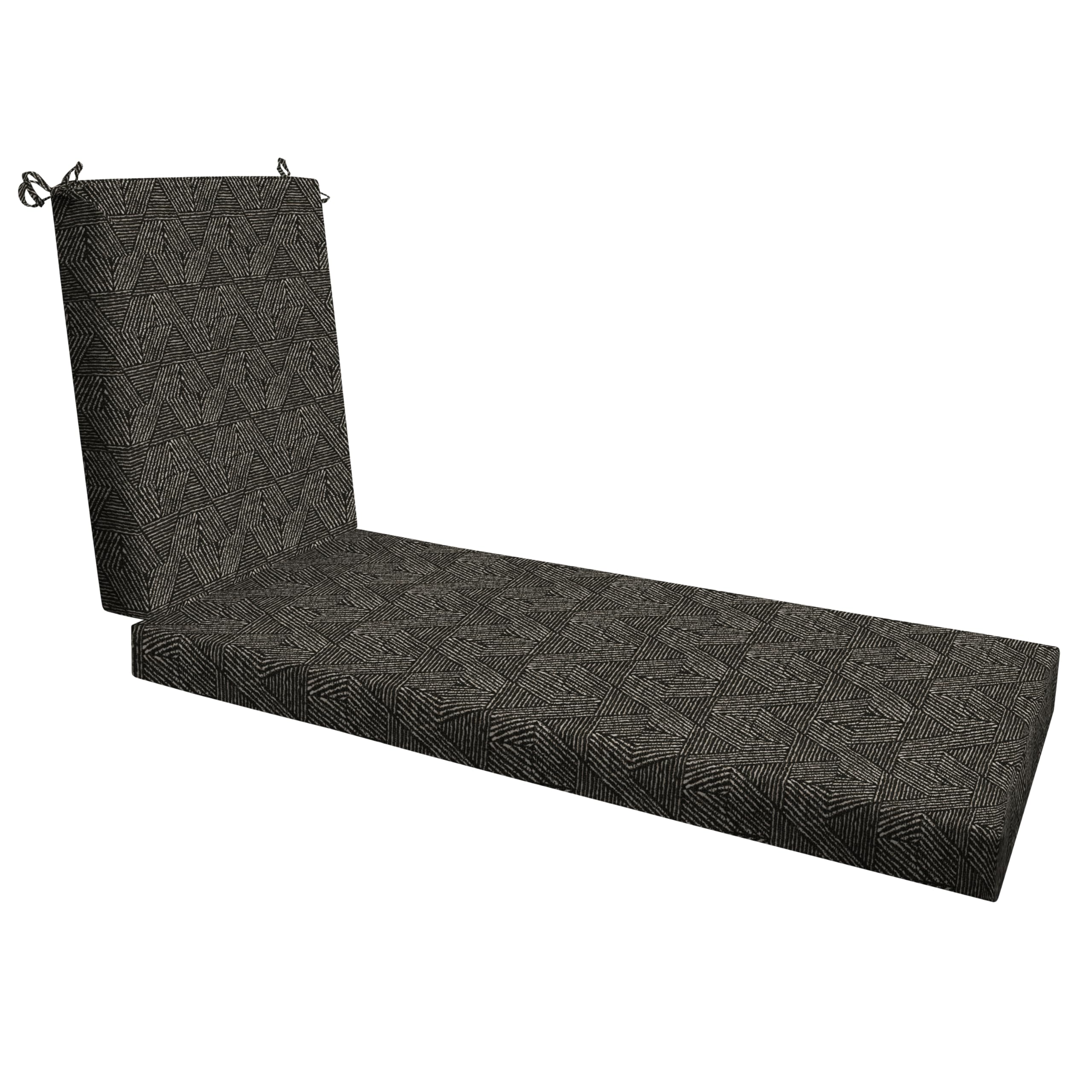 Honeycomb Essentials Outdoor Chaise Cushion, 21' X 70', Zaire Black Patio Chair Cushion