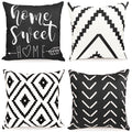 Decorative Throw Pillow Covers 22X22 Inch Black White Pillow Covers For Couch Sofa Living Room Bedroom Farmhouse Outdoor Throw P