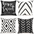 Decorative Throw Pillow Covers 22X22 Inch Black White Pillow Covers For Couch Sofa Living Room Bedroom Farmhouse Outdoor Throw P