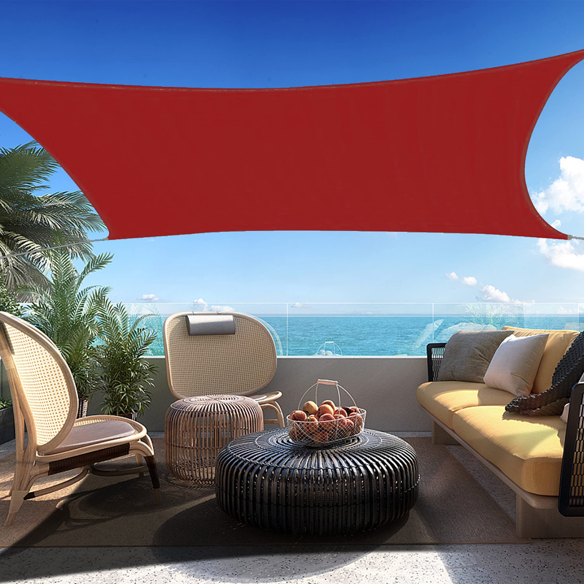 Shadespeare Custom Size 24' X 24' Red Square Sun Shade Sail Ssp1620 Canopy Durable Fabric Uv Block Awning, We Make Custom Sizes