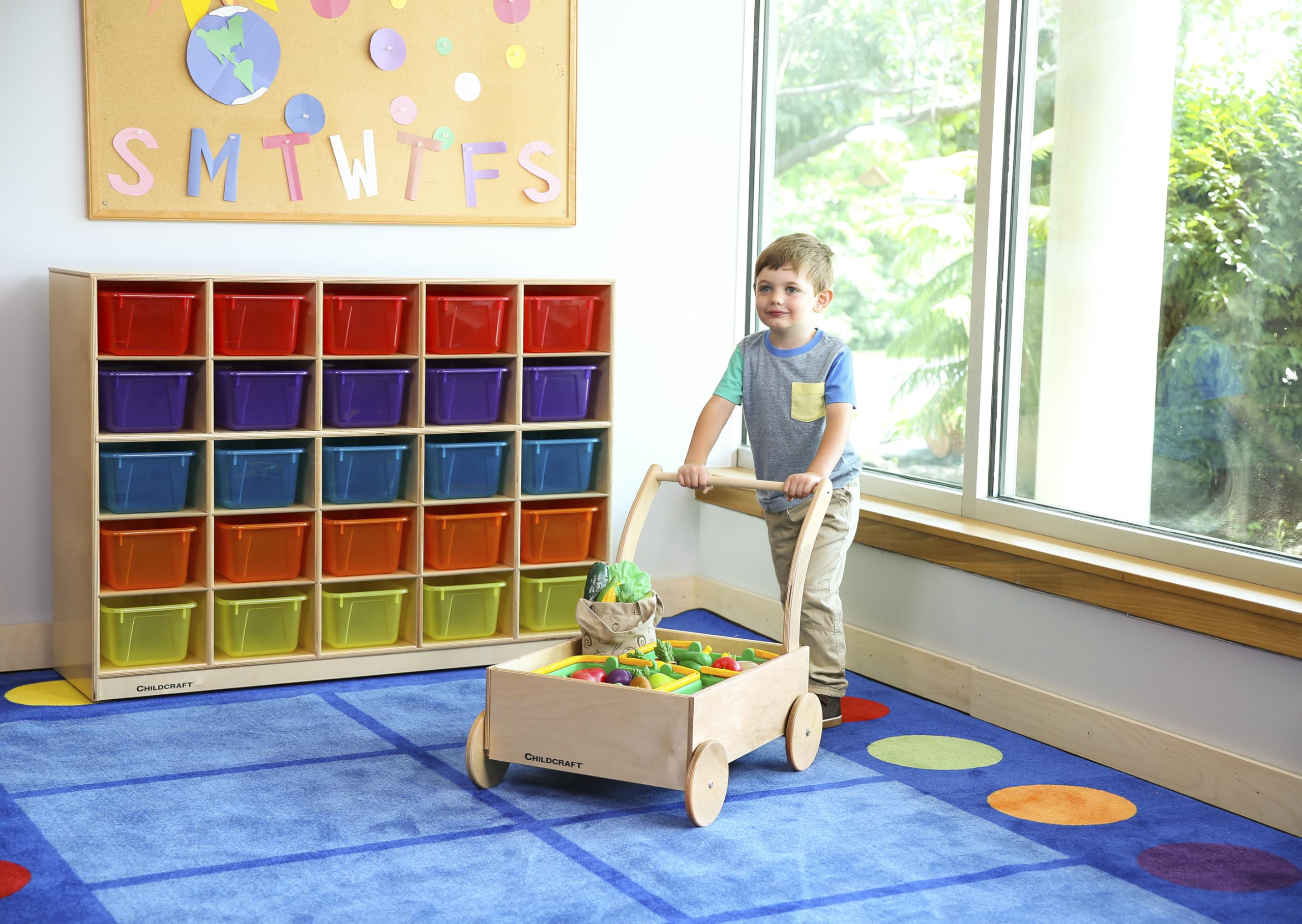 Childcraft Wooden Push Cart