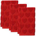 Hallswl 3pcs Valentine s Day Hand Towels Red Hearts Jacquard Towel for Bath 100% Cotton Soft Bathroom Kitchen Decorative Set fo