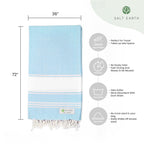 Salt Earth Cotton Turkish Beach Towel, Bath Towels Set Of 2 Large, Towels For Bathroom, Beach Essentials,Gym Towels, Quick Dry T