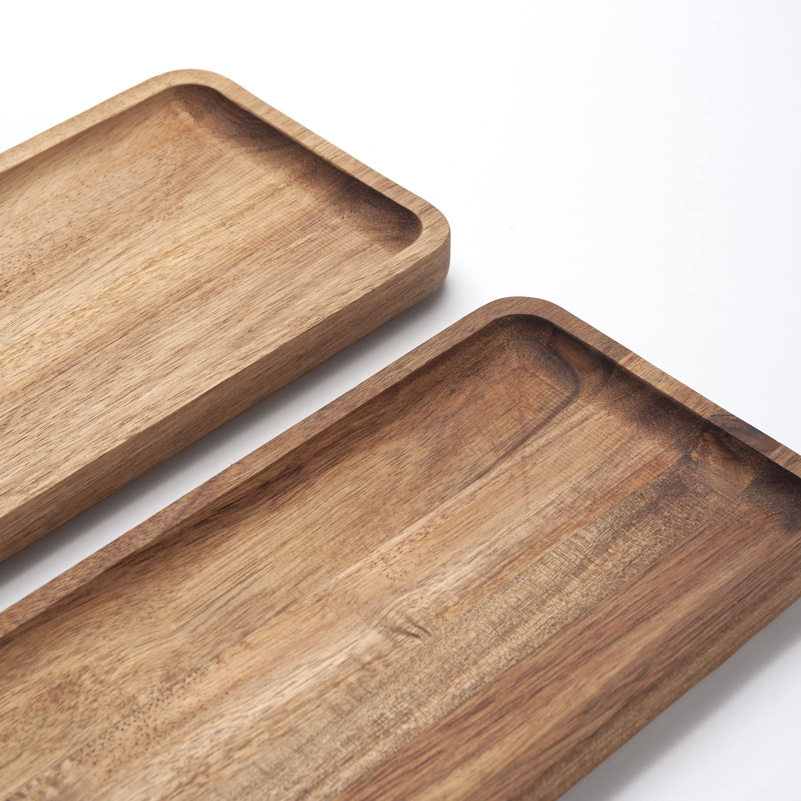 Bathroom Vanity Tray, Acacia Wood Counter Tray, Toilet Tank Tray, Appetizer Charcuterie Snack Serving Board, 11.8 X 5.5 X 0.8 In