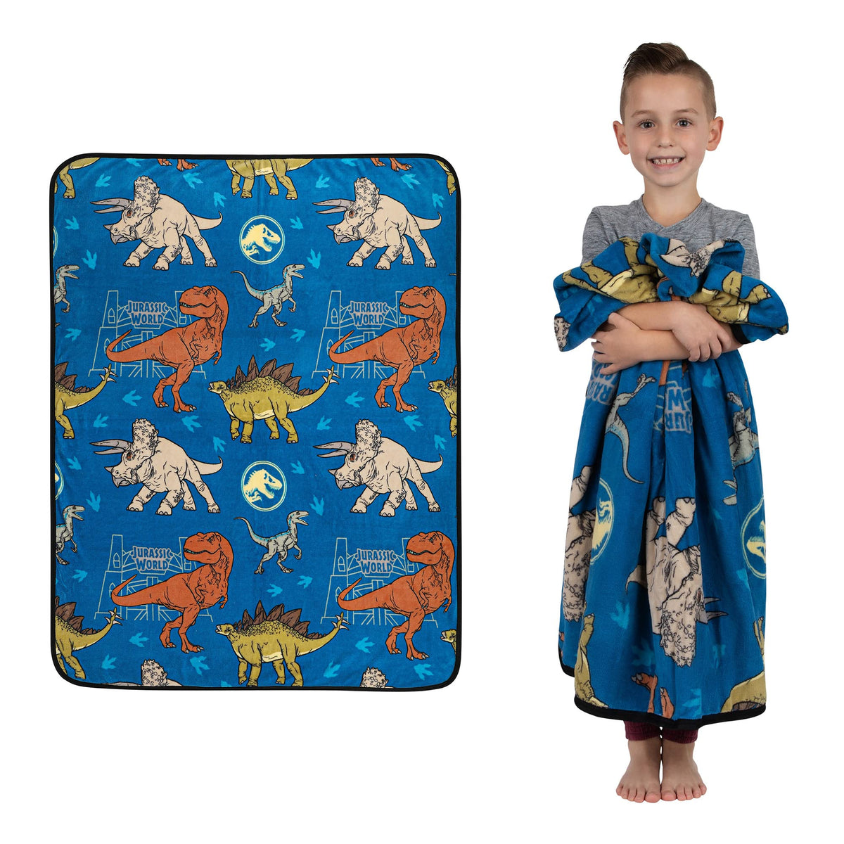 Franco Kids Bedding Super Soft Plush Throw Blanket, 46 In X 60 In, Jurassic World