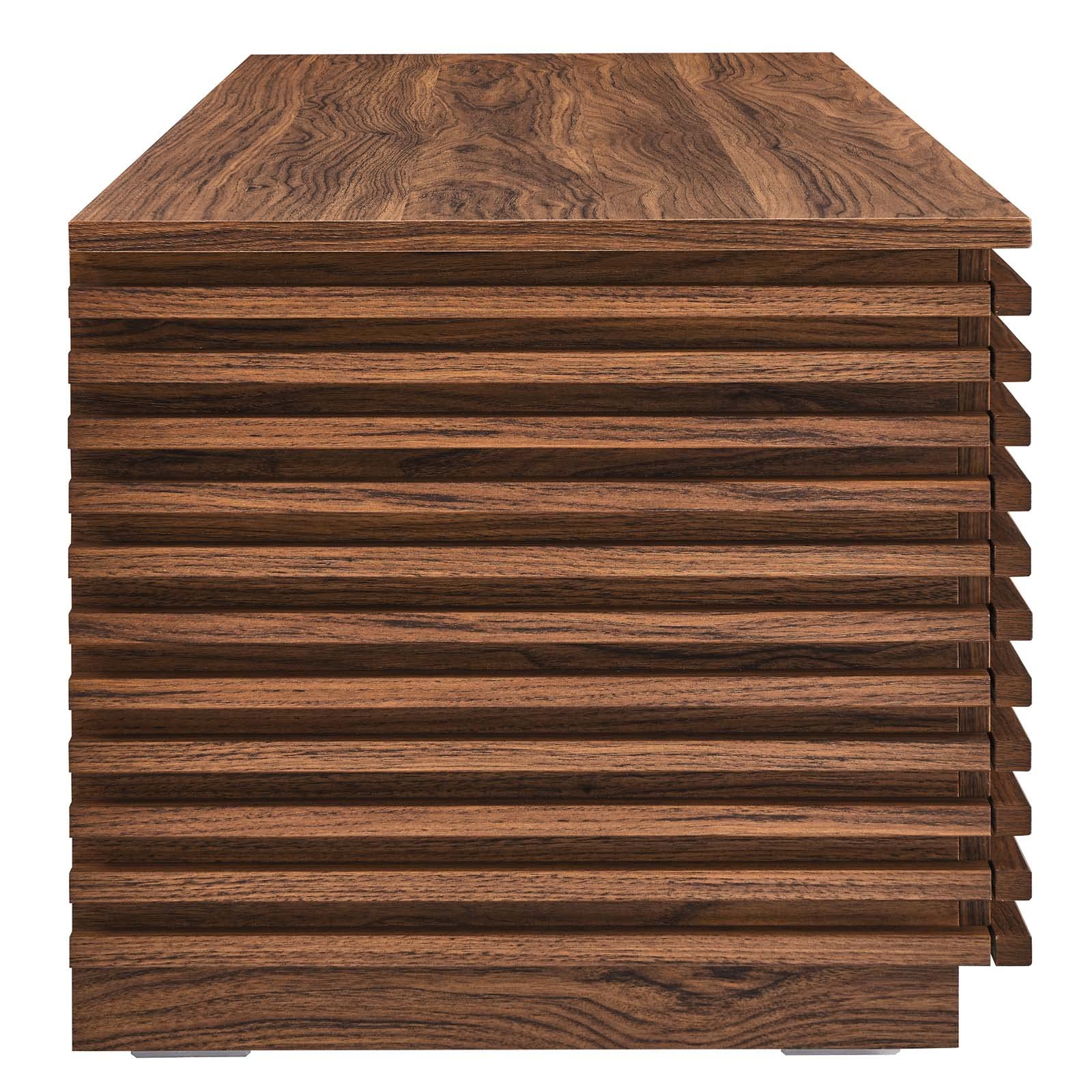 Modway Render 47' Wood Grain Storage Bench In Walnut