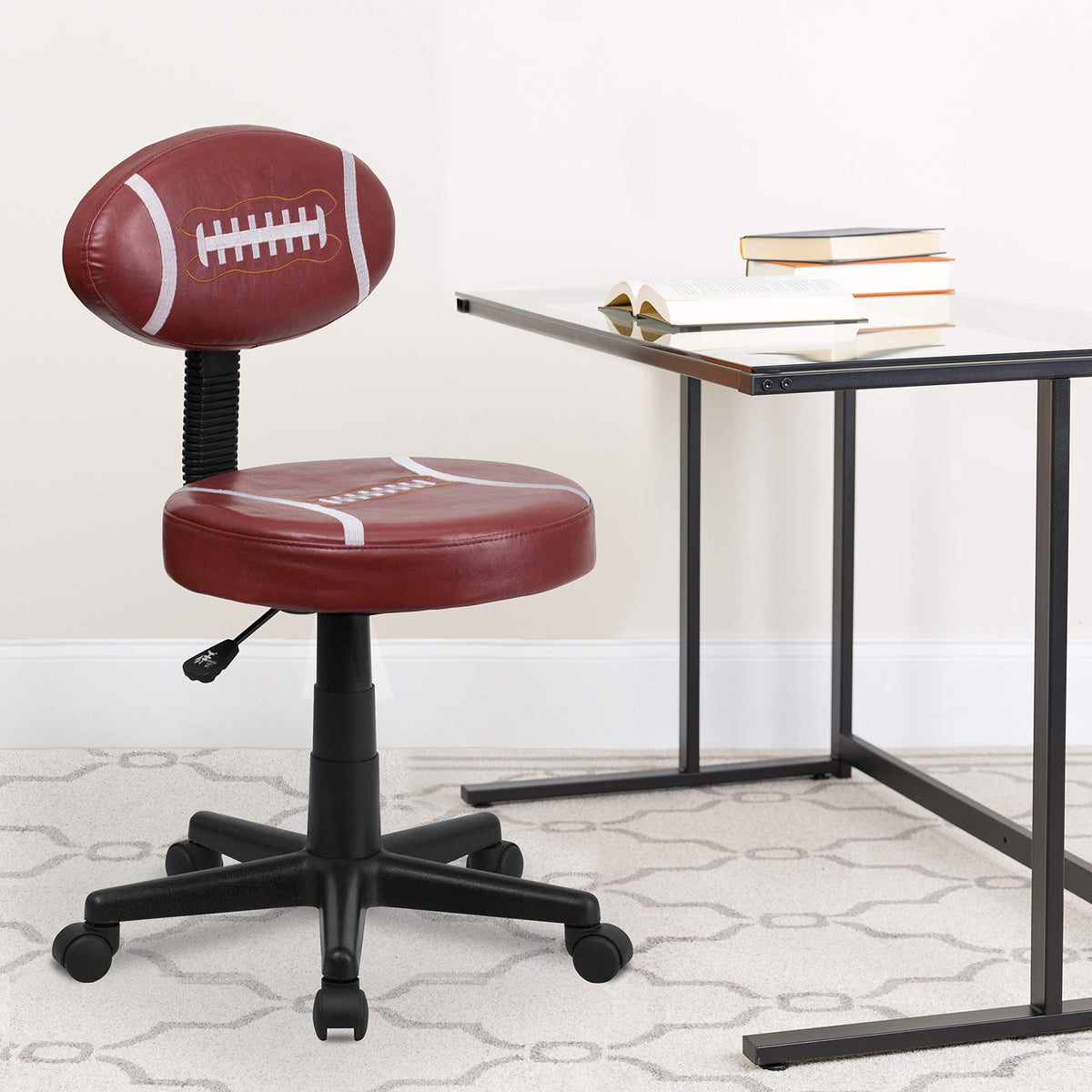 Flash Furniture Preston Football Swivel Task Office Chair, Brown