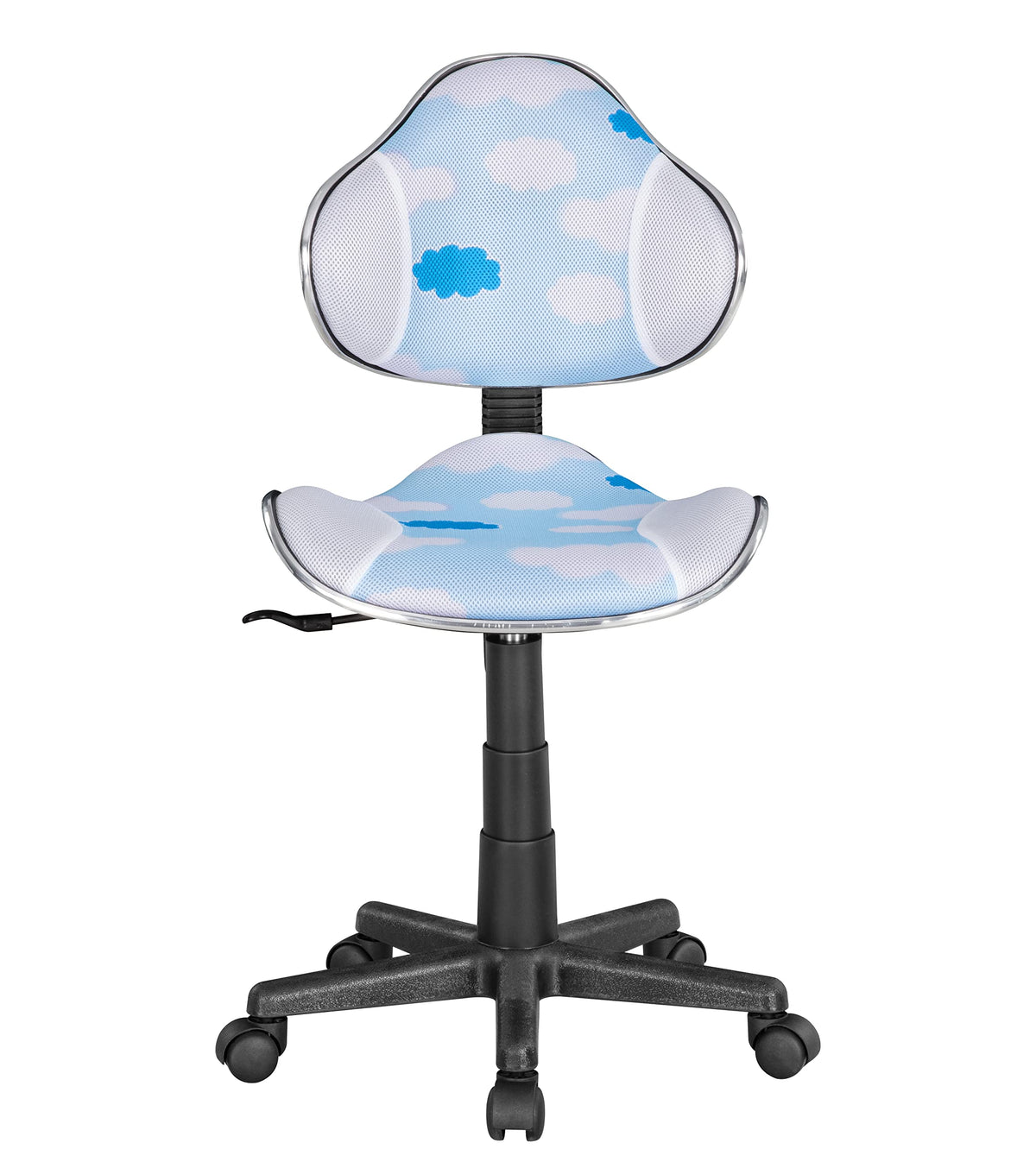 Jjs Home Office Low Back Computer Executive Chair, Ergonomic Mesh Chair With Extra Large Base And Pads, Whitecloud