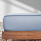 California Design Den Soft 100% Cotton Full Fitted Sheet Only Deep Pocket, Durable Sateen, All-Around Elastic, Head/Foot Side Indicators, Full Size Fitted Sheet Cotton (Blue Hydrangea)