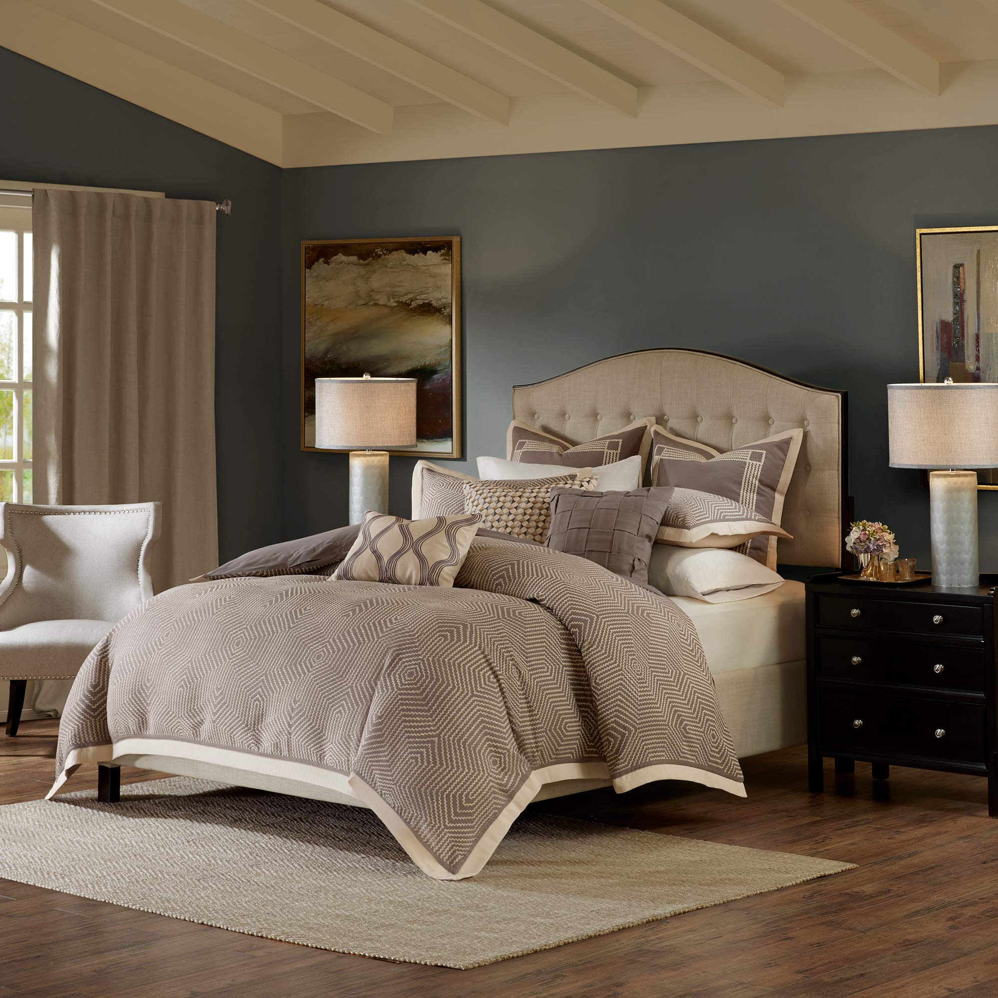 Madison Park Signature Cozy Comforter Set - All Season Bedding Combo Filled Insert and Removable Duvet Cover, Shams, Decorative 
