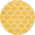 Unique Loom Trellis Frieze Collection Area Rug - Rounded (6' Round, Yellow/ Ivory)