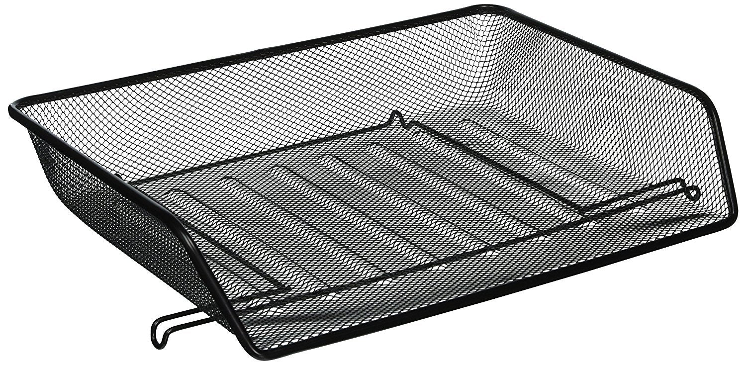 Lorell 84154 Letter Tray, Side Load, 14-1/4-Inch X10-3/4-Inch X3-Inch , Black Mesh