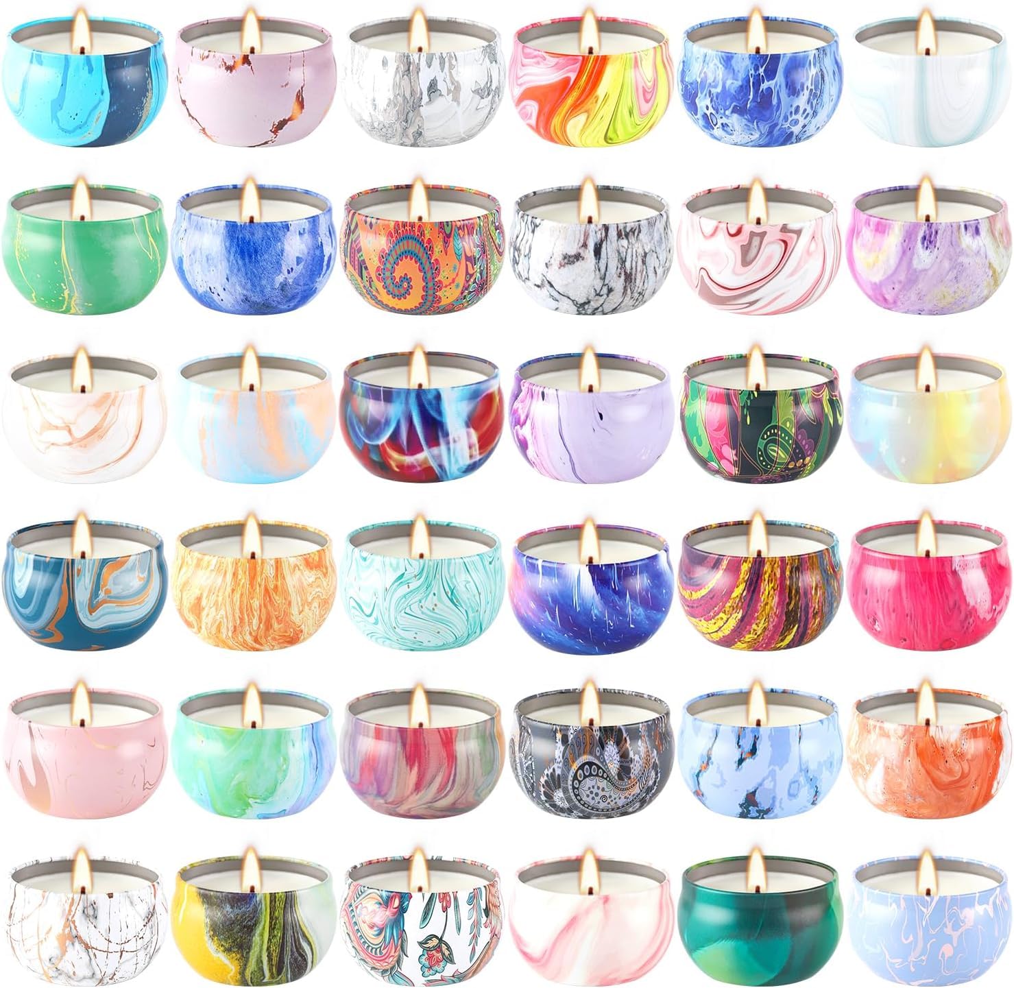 Howemon 36 Pack Scented Candles Set for Home, Relaxing Stress Relief, Aromatherapy - Natural Soy Wax and Fragrance - Gifts for W